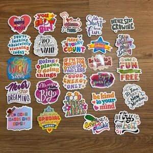 26 Colorful Motivational Stickers – Positive Quotes & Affirmations